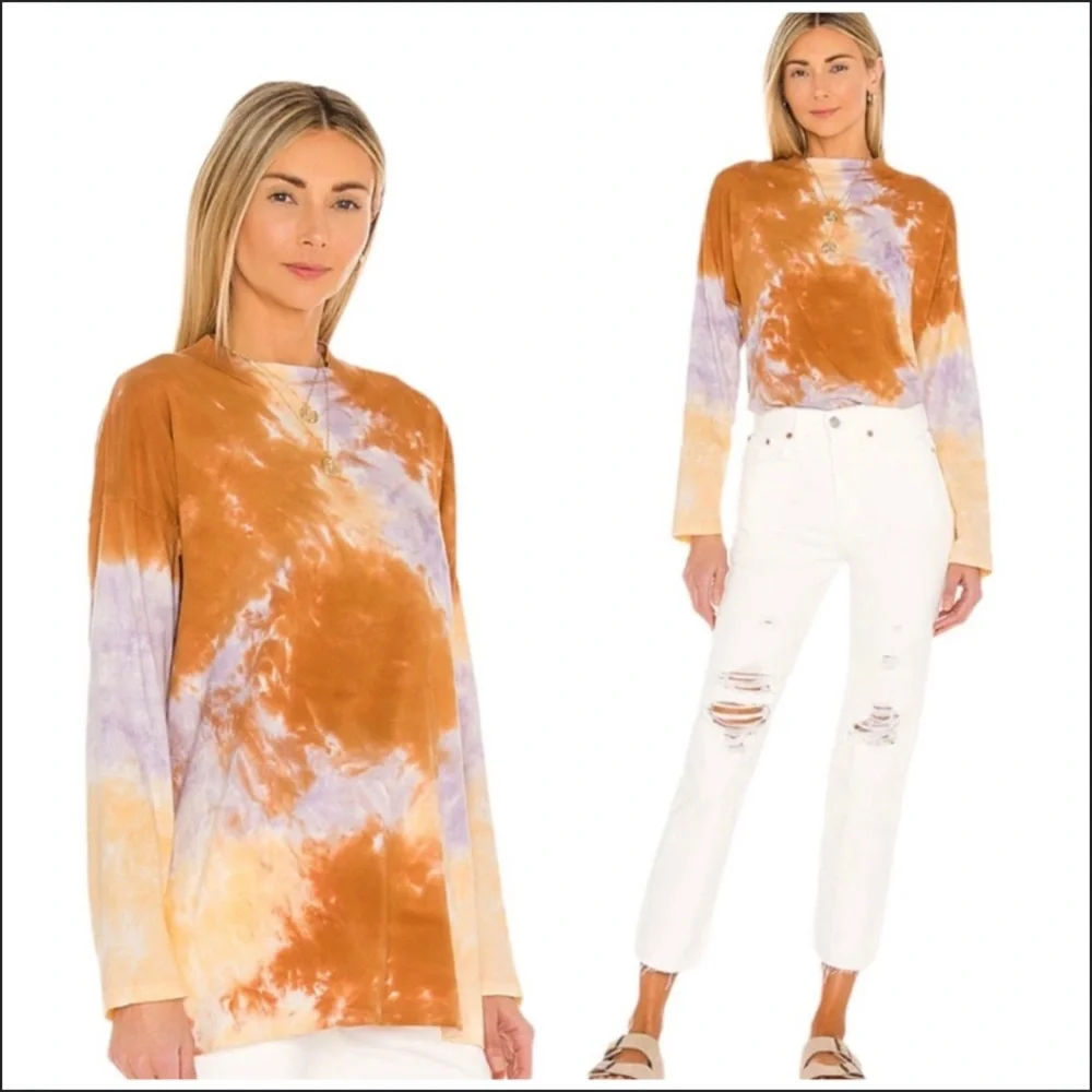 Free People/We The Free - Be Free Tie-Dye Long Sleeve Tee (Oversized) NWT - Picture 1 of 14